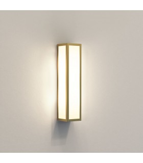 Bathroom Flush Wall Light Natural Brass IP44, LED E14 - 1