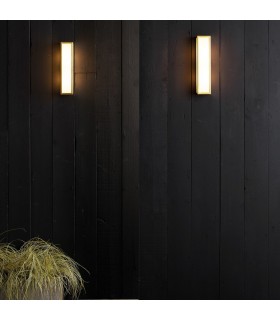 Bathroom Flush Wall Light Natural Brass IP44, LED E14 - 2