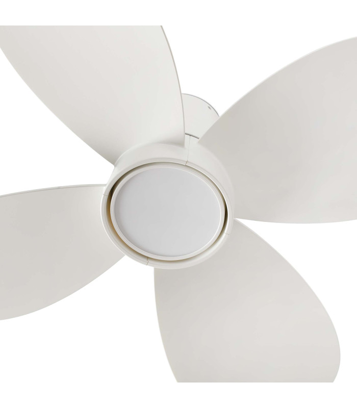 Klover Small 4 Blade Ceiling Fan Matt White with Light 2700 - 4000 - 6500K Tuya Smart System-3