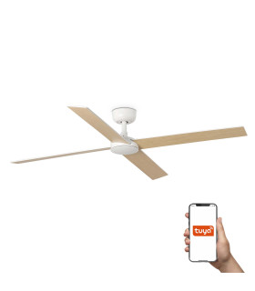 Rudder 132cm Smart Ceiling Fan Matt White 4 Blade-2