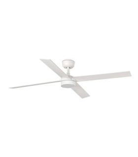 Rudder 132cm Smart LED Ceiling Fan Matt White 4 Blade-1