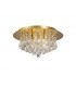 Flush Ceiling, 350mm Round, 4 Light G9 Crystal French Gold - 1