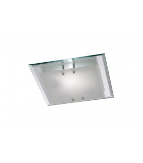Flush Ceiling, 350mm Square, 2 Light E27 Polished Chrome - 1