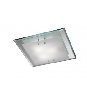 Flush Ceiling, 400mm Square, 3 Light E27 Polished Chrome - 1
