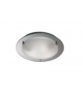 Flush Ceiling, 400mm Round, 3 Light E27 Polished Chrome - 1