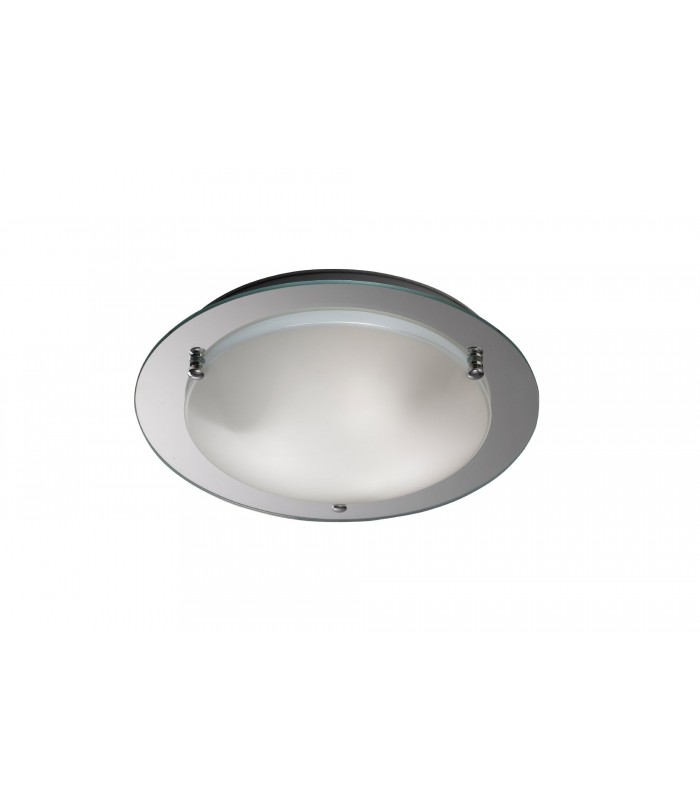 Flush Ceiling, 400mm Round, 3 Light E27 Polished Chrome - 1