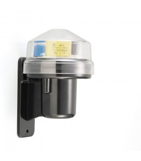 Wall Mounted Photocell Kit IP65 5-45Lux 10A Black, Clear Cover - 1