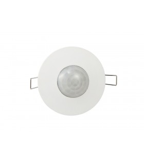 Flush Mounted IP20 6m PIR Detector 360 Deg with Adjustable Time And Lux Level White - 1