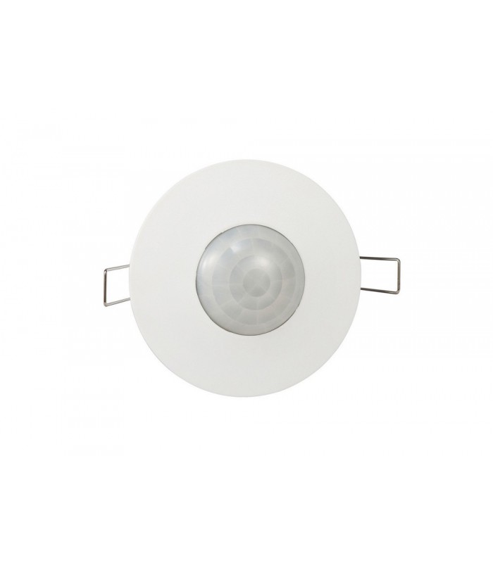 Flush Mounted IP20 6m PIR Detector 360 Deg with Adjustable Time And Lux Level White - 1