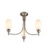 Semi Flush Ceiling 3 Light E14 Satin Nickel, Opal Glass - 1