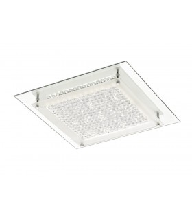 LED Flush Ceiling Light, 360mm Square, 18W 1440lm 4000K Polished Chrome, Crystal - 1