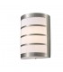 Flush Wall Lamp 1 Light E27 IP44 Exterior Louvre Design Stainless Steel, Opal - 1