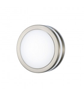Round LED Flush Ceiling Light, Wall Lamp 2.4W 4000K IP44 Exterior Plain Design Stainless Steel, Opal - 1