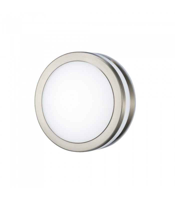 Round LED Flush Ceiling Light, Wall Lamp 2.4W 4000K IP44 Exterior Plain Design Stainless Steel, Opal - 1