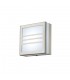 Square LED Flush Ceiling Light, Wall Lamp 2.4W IP44 Exterior Louvre Design Stainless Steel, Opal - 1