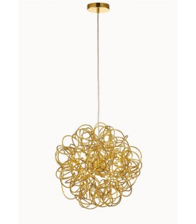 Ceiling Pendant Spherical Interwinding Aluminium 6 Light G9 Gold - 1
