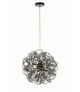 Ceiling Pendant Spherical Interwinding Aluminium 6 Light G9 Black - 1