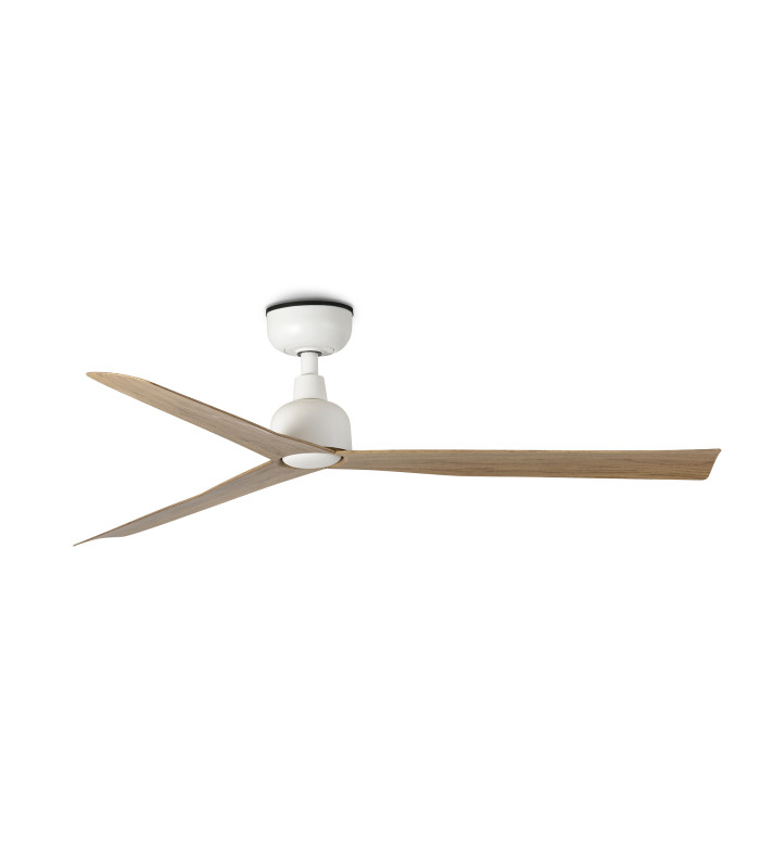 Marine 125cm Ceiling Fan Matt White, Oak Blades, IP44