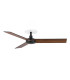 Rudder Recessed 106cm Ceiling Fan Matt Black, Walnut Blades, 3 Blade Reversible