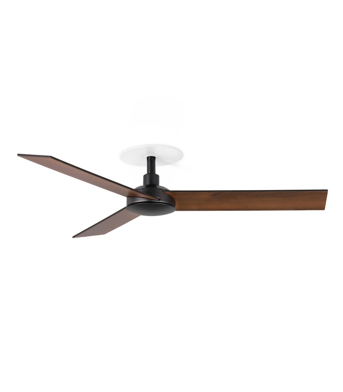 Rudder Recessed 106cm Ceiling Fan Matt Black, Walnut Blades, 3 Blade Reversible