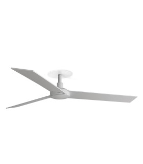 Rudder Recessed 132cm Ceiling Fan Matt White, Ash Wood Blades, 3 Blade Reversible