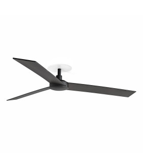 Rudder Recessed 132cm Ceiling Fan Matt Black, Walnut Blades, 3 Blade Reversible