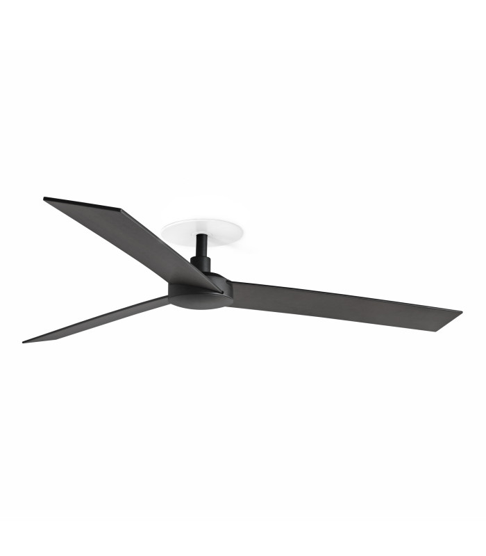 Rudder Recessed 132cm Ceiling Fan Matt Black, Walnut Blades, 3 Blade Reversible
