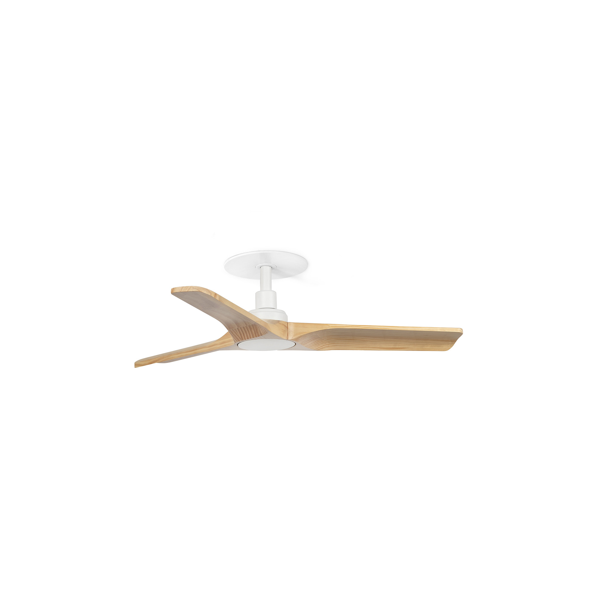 Heywood Recessed 90cm Ceiling Fan Matt White, Pine Blades