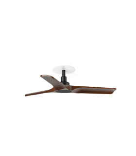 Heywood Recessed 90cm Ceiling Fan Matt Black, Dark Walnut Blades