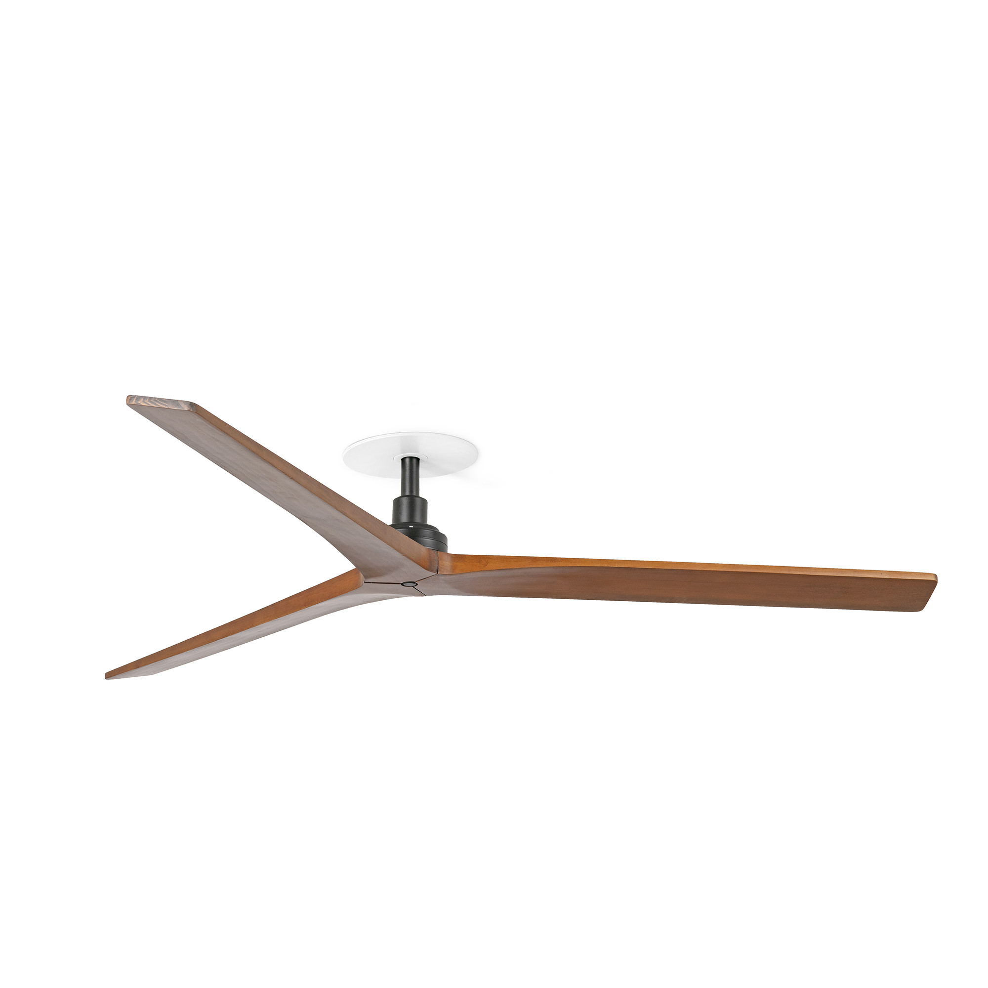 Klim Recessed Large Ceiling Fan Matt Black, Dark Walnut Blades