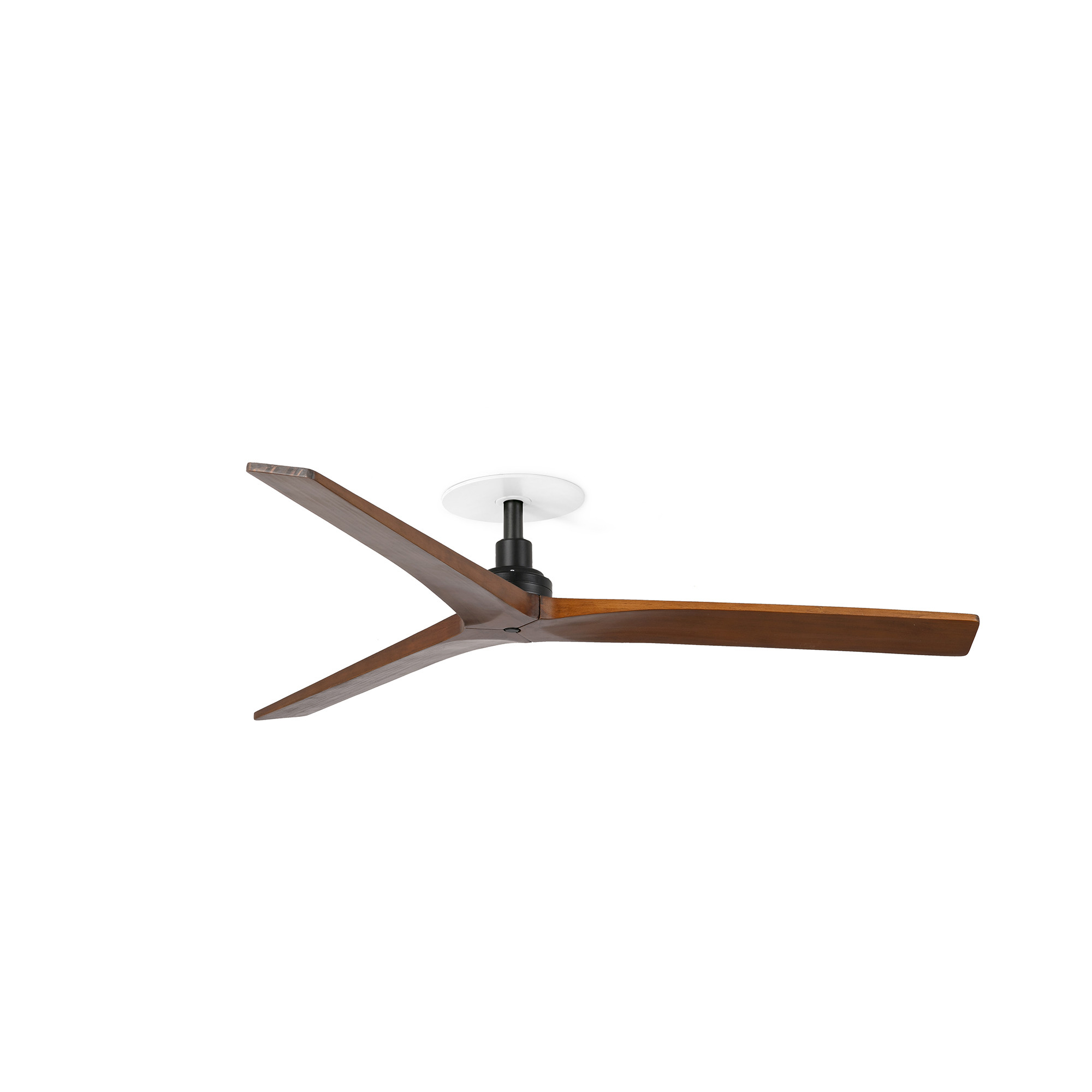 Klim Recessed Medium Ceiling Fan Matt Black, Dark Walnut Blades