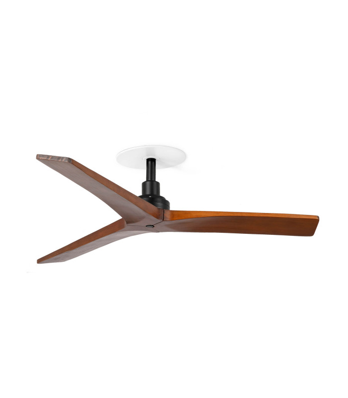 Klim Recessed Small Ceiling Fan Matt Black, Dark Walnut Blades