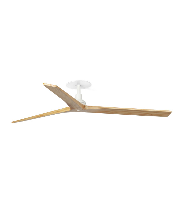 Klim Recessed Large Ceiling Fan Matt White, Pine Blades