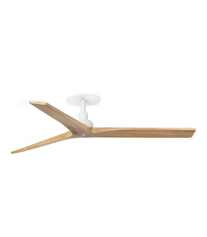 Klim Recessed Medium Ceiling Fan Matt White, Pine Blades