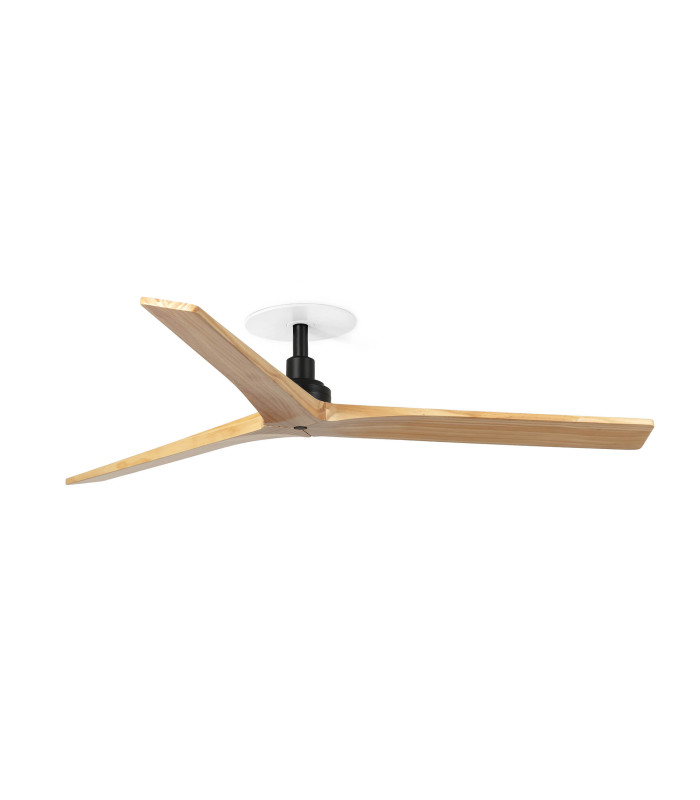 Klim Recessed Medium Ceiling Fan Matt Black, Pine Blades