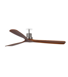 Lantau Recessed 132cm Ceiling Fan Matt Nickel, Walnut Blades