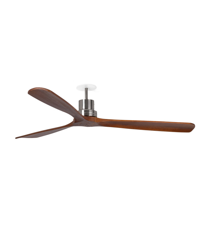 Lantau Recessed 132cm Ceiling Fan Matt Nickel, Walnut Blades