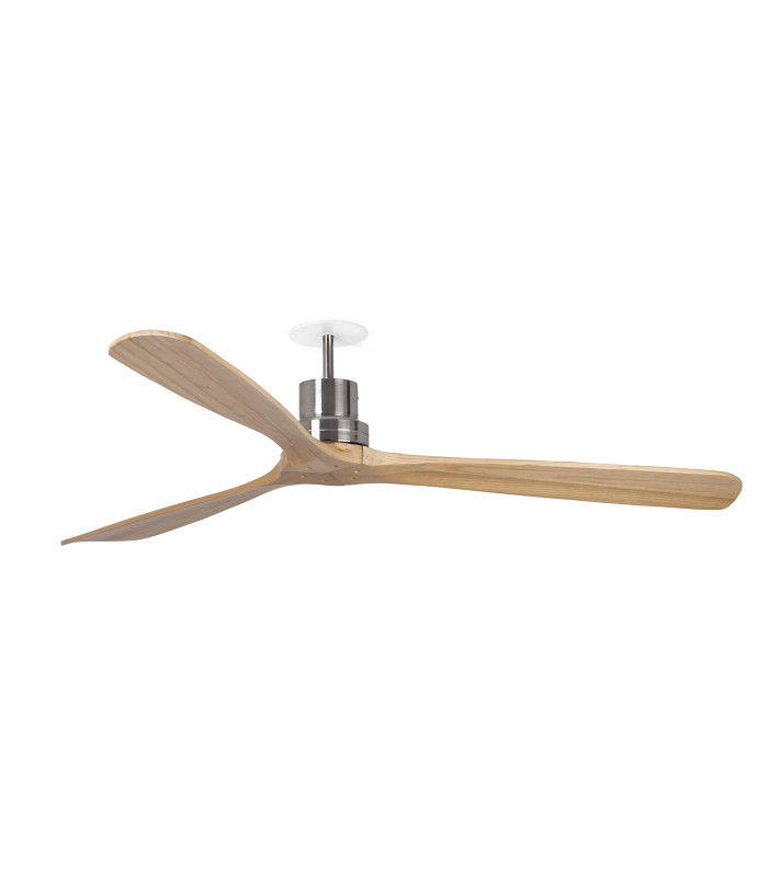 Lantau Recessed 132cm Ceiling Fan Matt Nickel, Pine Blades