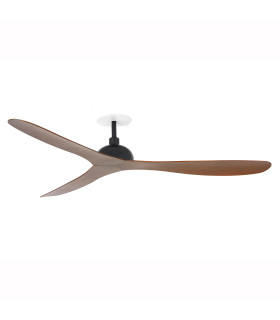 Gotland Recessed 132cm Ceiling Fan Matt Black, Walnut Blades