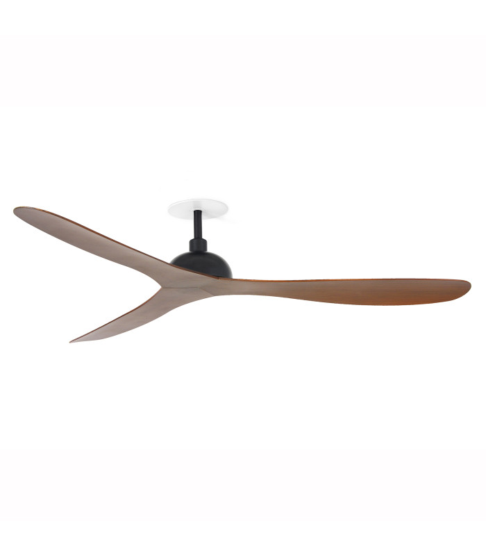 Gotland Recessed 132cm Ceiling Fan Matt Black, Walnut Blades