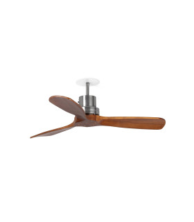 Lantau Recessed 107cm Ceiling Fan Matt Nickel, Walnut Blades