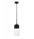 Tube Ceiling Pendant 1 Light E27 Black, Clear Glass - 1