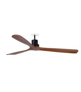Lantau Recessed 132cm Ceiling Fan Matt Black, Walnut Blades