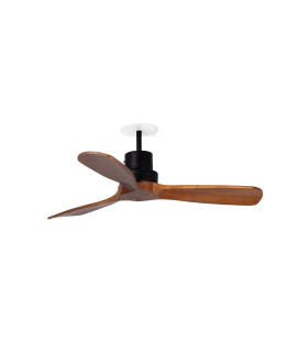 Lantau Recessed 107cm Ceiling Fan Matt Black, Walnut Blades