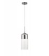 Tube Ceiling Pendant 1 Light E27 Polished Chrome, Clear Glass - 1