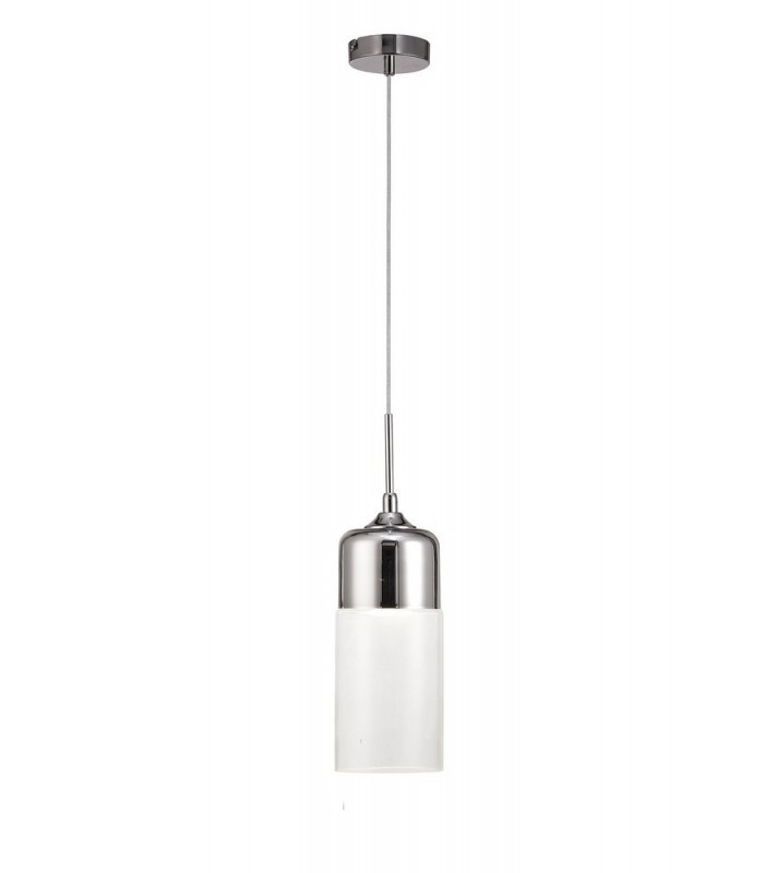 Tube Ceiling Pendant 1 Light E27 Polished Chrome, Clear Glass - 1