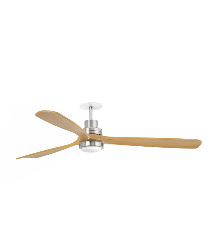 Lantau Recessed 132cm Ceiling Fan Matt Nickel, Pine Blades 3000K