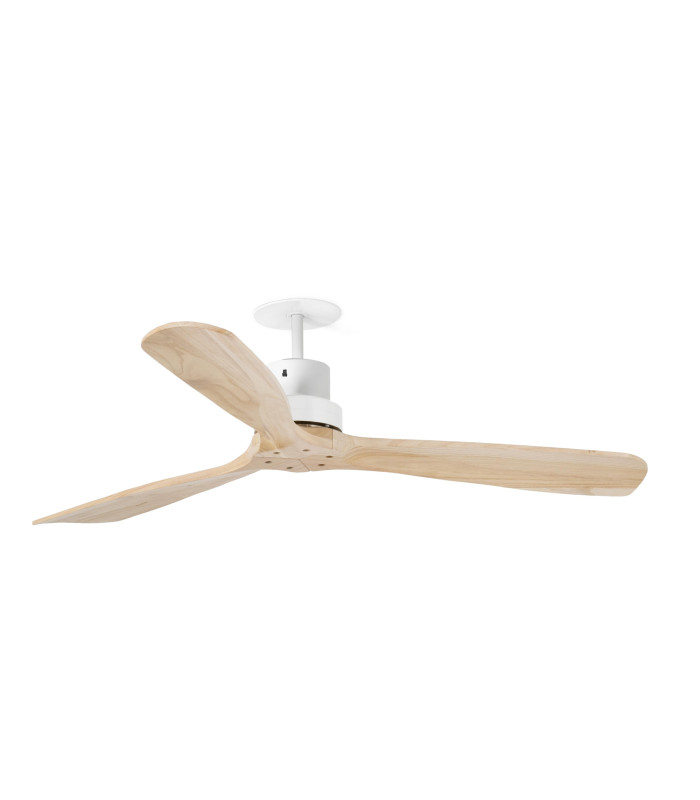 Lantau Recessed 132cm Ceiling Fan Matt White, Pine Blades