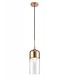 Tube Ceiling Pendant 1 Light E27 Bronze, Clear Glass - 1