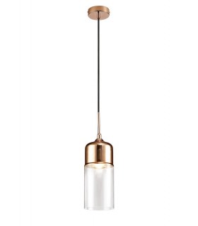 Tube Ceiling Pendant 1 Light E27 Bronze, Clear Glass - 1
